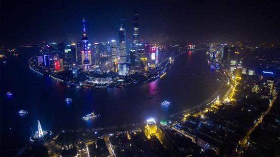 “夜上?！钡木A主要集中在外灘和陸家嘴    CFP 供圖